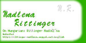 madlena rittinger business card